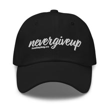 Load image into Gallery viewer, nevergiveup™ Branded Dad Hat - Embroidered White Thread