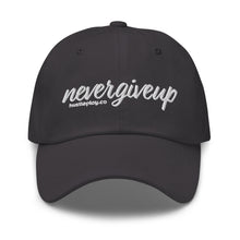 Load image into Gallery viewer, nevergiveup™ Branded Dad Hat - Embroidered White Thread