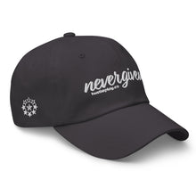 Load image into Gallery viewer, nevergiveup™ Branded Dad Hat - Embroidered White Thread