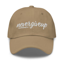 Load image into Gallery viewer, nevergiveup™ Branded Dad Hat - Embroidered White Thread