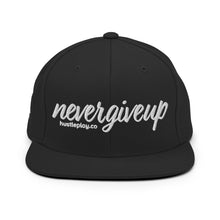 Load image into Gallery viewer, nevergiveup™ Branded Classic Snapback Hat - Embroidered White Thread - Round Crown