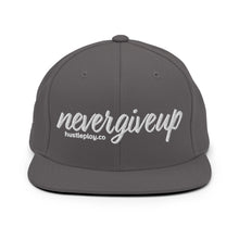 Load image into Gallery viewer, nevergiveup™ Branded Classic Snapback Hat - Embroidered White Thread - Round Crown