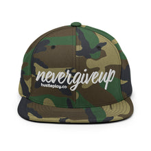Load image into Gallery viewer, nevergiveup™ Branded Classic Snapback Hat - Embroidered White Thread - Round Crown