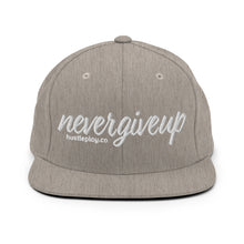 Load image into Gallery viewer, nevergiveup™ Branded Classic Snapback Hat - Embroidered White Thread - Round Crown