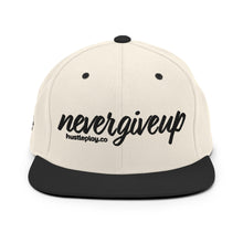 Load image into Gallery viewer, nevergiveup™ Branded Classic Snapback Hat - Embroidered Black Thread - Round Crown