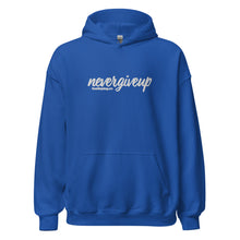Load image into Gallery viewer, nevergiveup™ Branded Unisex Pull Over Hoodie - Embroidered White Thread
