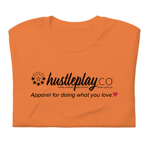 hustleplay.co Brand Logo Unisex Short Sleeve T-Shirt - Black Print