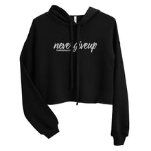 Load image into Gallery viewer, nevergiveup™ Branded Cropped Hoodie - Embroidered White Thread