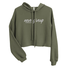 Load image into Gallery viewer, nevergiveup™ Branded Cropped Hoodie - Embroidered White Thread