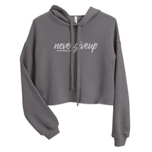 Load image into Gallery viewer, nevergiveup™ Branded Cropped Hoodie - Embroidered White Thread