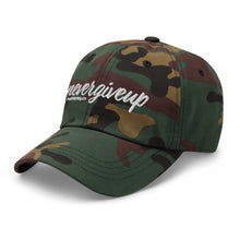 Load image into Gallery viewer, nevergiveup™ Branded Dad Hat - Embroidered White Thread
