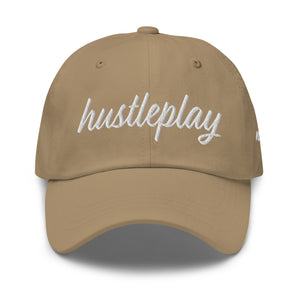 hustleplay.co Brand Dad Hat - Embroidered White Thread