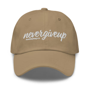 nevergiveup™ Branded Dad Hat - Embroidered White Thread