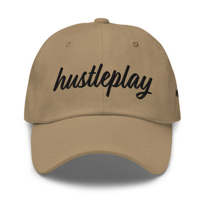hustleplay.co Brand Dad Hat - Embroidered Black Thread