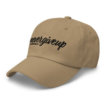 Load image into Gallery viewer, nevergiveup™ Branded Dad Hat - Embroidered Black Thread
