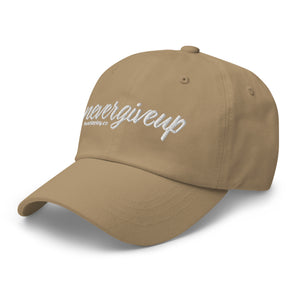 nevergiveup™ Branded Dad Hat - Embroidered White Thread