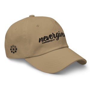 nevergiveup™ Branded Dad Hat - Embroidered Black Thread