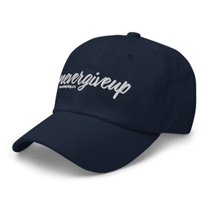 nevergiveup™ Branded Dad Hat - Embroidered White Thread