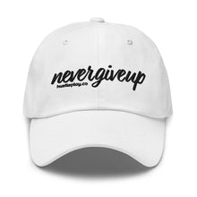 Load image into Gallery viewer, nevergiveup™ Branded Dad Hat - Embroidered Black Thread
