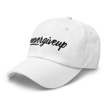 Load image into Gallery viewer, nevergiveup™ Branded Dad Hat - Embroidered Black Thread
