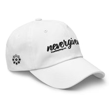 Load image into Gallery viewer, nevergiveup™ Branded Dad Hat - Embroidered Black Thread
