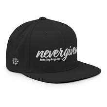 Load image into Gallery viewer, nevergiveup™ Branded Classic Snapback Hat - Embroidered White Thread - Round Crown
