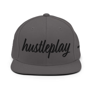 hustleplay.co Brand Classic Snapback Hat - Embroidered Black Thread - Round Crown