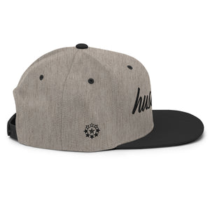hustleplay.co Brand Classic Snapback Hat - Embroidered Black Thread - Round Crown