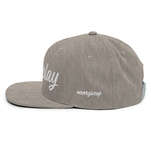 hustleplay.co Brand Classic Snapback Hat - Embroidered White Thread - Round Crown