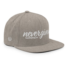 Load image into Gallery viewer, nevergiveup™ Branded Classic Snapback Hat - Embroidered White Thread - Round Crown
