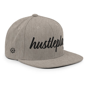 hustleplay.co Brand Classic Snapback Hat - Embroidered Black Thread - Round Crown