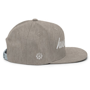 hustleplay.co Brand Classic Snapback Hat - Embroidered White Thread - Round Crown