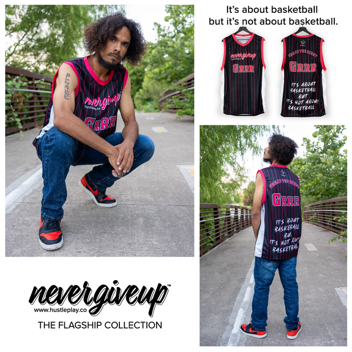 nevergiveup™ Branded Basketball Jersey - SHAAD THE BEAST GRRR - ChiTown Pin Stripes