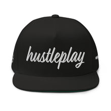 Load image into Gallery viewer, hustleplay.co Brand Flat Bill Snapback Hat - Embroidered White Thread - Tapered Crown
