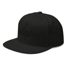 Load image into Gallery viewer, hustleplay.co Brand Flat Bill Snapback Hat - Embroidered Black Thread - Tapered Crown
