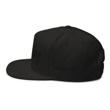 Load image into Gallery viewer, hustleplay.co Brand Flat Bill Snapback Hat - Embroidered Black Thread - Tapered Crown
