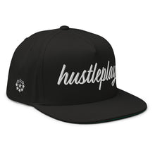Load image into Gallery viewer, hustleplay.co Brand Flat Bill Snapback Hat - Embroidered White Thread - Tapered Crown
