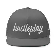 Load image into Gallery viewer, hustleplay.co Brand Flat Bill Snapback Hat - Embroidered White Thread - Tapered Crown
