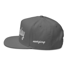 Load image into Gallery viewer, hustleplay.co Brand Flat Bill Snapback Hat - Embroidered White Thread - Tapered Crown
