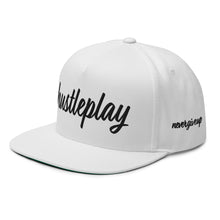 Load image into Gallery viewer, hustleplay.co Brand Flat Bill Snapback Hat - Embroidered Black Thread - Tapered Crown
