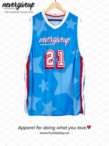 nevergiveup™ Branded Allstars Basketball Jersey - BIG TREE #4REAL 21 - JHS Rams Colorway