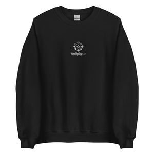 hustleplay.co Branded Logo Unisex Sweatshirt - Embroidered White Thread
