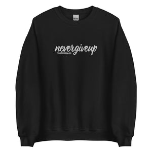 nevergiveup™ Branded Unisex Sweatshirt - Embroidered White Thread