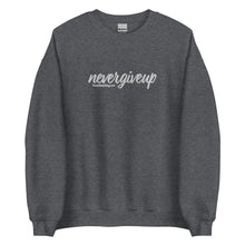 Load image into Gallery viewer, nevergiveup™ Branded Unisex Sweatshirt - Embroidered White Thread
