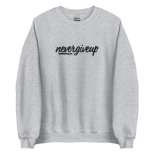 Load image into Gallery viewer, nevergiveup™ Branded Unisex Sweatshirt - Embroidered Black Thread
