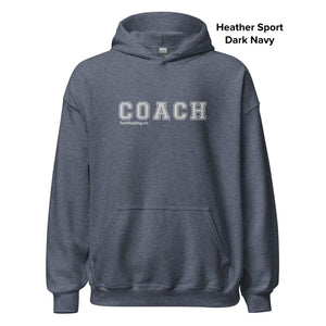 COACH™ Branded Unisex Pull Over Hoodie - Embroidered White Thread