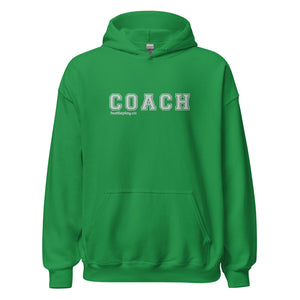 COACH™ Branded Unisex Pull Over Hoodie - Embroidered White Thread