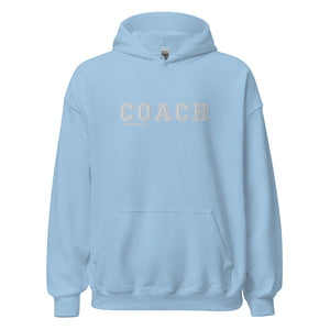COACH™ Branded Unisex Pull Over Hoodie - Embroidered White Thread