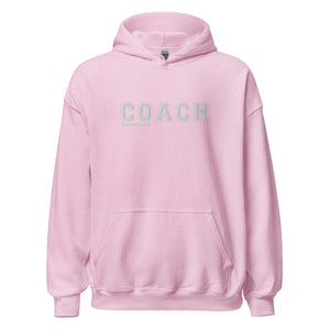 COACH™ Branded Unisex Pull Over Hoodie - Embroidered White Thread