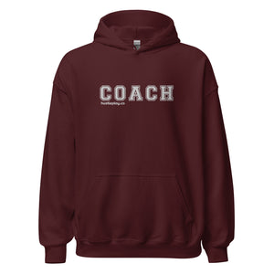 COACH™ Branded Unisex Pull Over Hoodie - Embroidered White Thread